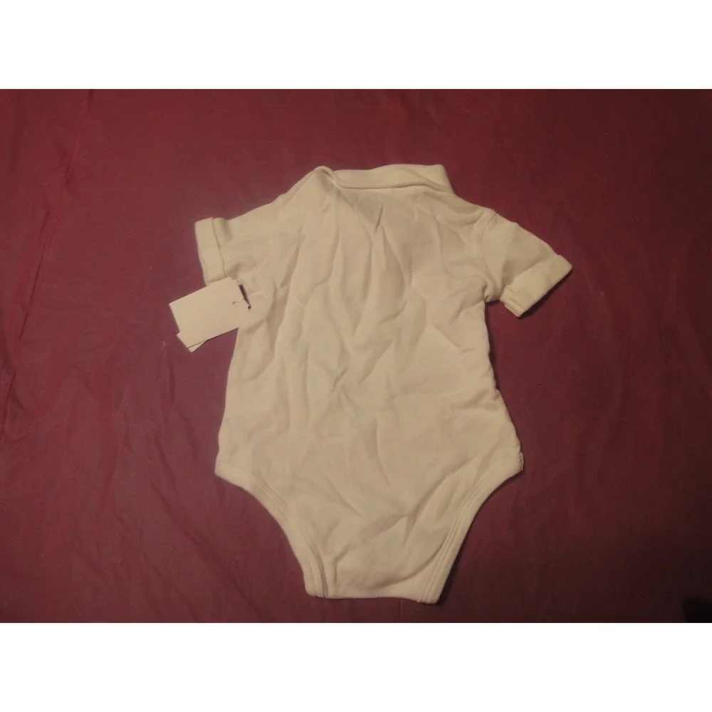 Crown & Ivy baby one piece 6 months white short sleeve polo‎ style NWT